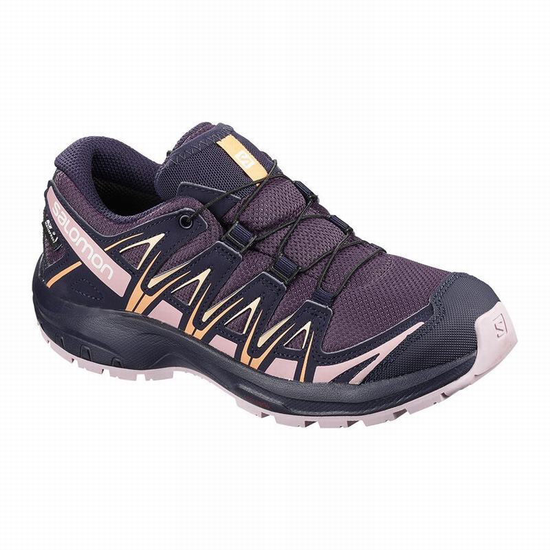 Salomon Israel XA PRO 3D CLIMASALOMON™ WATERPROOF - Kids Trail Running Shoes - Purple/Blue (MNXQ-469